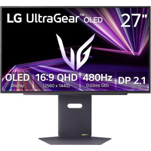 imageLG 27GX790AB 27inch Ultragear OLED Gaming Monitor QHD 1440p 480Hz 003ms DisplayPort 21 True Black 400 NVIDIA GSync AMD FreeSync Premium Pro HDMI USB TiltHeightSwivelPivot Stand Black27 black