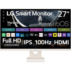 imageLG 27SR50FW Smart Monitor 27Inch FHD 1920x1080 IPS Display webOS 23 HDR 10 x2 Builtin Speakers AirPlay 2 Screen Share Bluetooth ThinQ App Remote Control WhiteRefresh rate  100 Hz