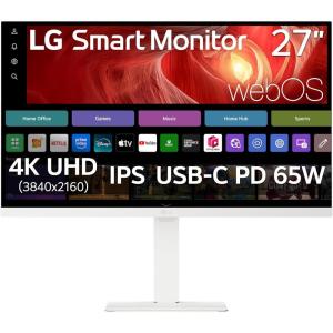 imageLG 27SR75UW 27 inch 4K UHD 3840x2160 IPS HDR10 USB TypeC 65W PD Smart Monitor webOS 23 AirPlay Screen Share Bluetooth ThinQ App Builtin Speaker HDMI White27U730SAW