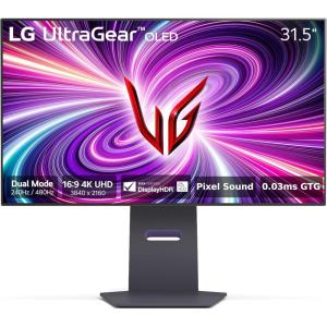 imageLG 32GS95UE 32inch Ultragear OLED Gaming Monitor UHD 240Hz 003ms DisplayHDR True Black 400 AMD FreeSync Premium Pro NVIDIA GSync HDMI 21 DisplayPort TiltHeightSwivel Stand Black