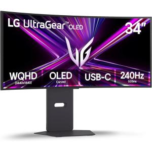 imageLG 34GX900AB 34Inch Ultragear WQHD 3440 x 1440 OLED Curved Gaming Monitor 240Hz 003ms NVIDIA GSync VESA DisplayHDR True Black 400 HDMI 21 DisplayPort USB TypeC PD 65W Black34 inch