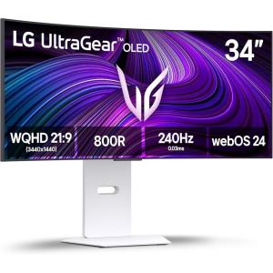 imageLG 34GX90SAW 34inch Ultragear WQHD 3440 x 1440 OLED Curved Gaming Monitor 240Hz 1ms NVIDIA GSync Compatible AMD FreeSync Premium VESA DisplayHDR True Black 400 webOS USB TypeC White34 inch