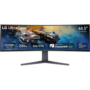 imageLG 45GR65DCB Ultragear Curved Gaming Monitor 45Inch 329 QHD 200Hz 1ms UltraWide Display AMD FreeSync Premium Pro VESA DisplayHDR 600 HDMI 21 x2 DP UBS x3 TiltHeightSwivel Stand  Black200Hz