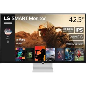 imageLG Smart Monitor 43SQ700S 43Inch 4K UHD3840x2160 IPS Display webOS Smart Monitor ThinQ Home Magic Remote USB TypeC 2X Stereo Speakers AirPlay 2 Screen Share BluetoothWhiteWhite