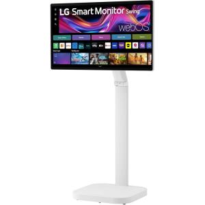 imageLG Smart Monitor Swing 32U889SAW 32Inch 4K UHD 3840x2160 IPS Touchscreen on a Fully Adjustable Wheeled Base HDR10 webOS Builtin Speaker HDMI USB TypeC TiltHeightSwivelPivot Stand White