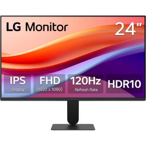 imageLG 24U411AB 24inch Full HD 1920 x 1080 IPS Computer Monitor 120Hz HDR10 Reader Mode Flicker Safe HDMI Slim Stand Base Black24 inch