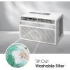 imageLG 18000 BTU Window Air Conditioner 230208V Cools 1000 SqFt 25 x 40 Room Size Quiet Operation Electronic Control with Remote 3 Cooling amp Fan Speeds Auto Restart WhiteBright White