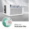 imageLG 18000 BTU Window Air Conditioner 230208V Cools 1000 SqFt 25 x 40 Room Size Quiet Operation Electronic Control with Remote 3 Cooling amp Fan Speeds Auto Restart WhiteWhite