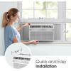 imageLG 18000 BTU Window Air Conditioner 230208V Cools 1000 SqFt 25 x 40 Room Size Quiet Operation Electronic Control with Remote 3 Cooling amp Fan Speeds Auto Restart WhiteBright White