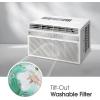 imageLG 18000 BTU Window Air Conditioner 230208V Cools 1000 SqFt 25 x 40 Room Size Quiet Operation Electronic Control with Remote 3 Cooling amp Fan Speeds Auto Restart WhiteBright White