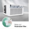 imageLG 18000 BTU Window Air Conditioner 230208V Cools 1000 SqFt 25 x 40 Room Size Quiet Operation Electronic Control with Remote 3 Cooling amp Fan Speeds Auto Restart WhiteWhite