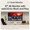 imageLG 37U730SAW 37inch Smart 4K UHD 3840 x 2160 IPS Computer Monitor 60Hz HDR10 webOS Builtin Speaker Airplay 2 Screen Share HDMI USB TypeC PW 65W TiltHeightSwivel Stand White