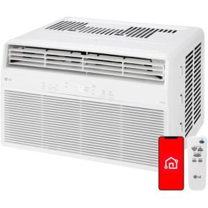 imageLG 18000 BTU Window Air Conditioner 230208V Cools 1000 SqFt 25 x 40 Room Size Quiet Operation Electronic Control with Remote 3 Cooling amp Fan Speeds Auto Restart WhiteMatte White