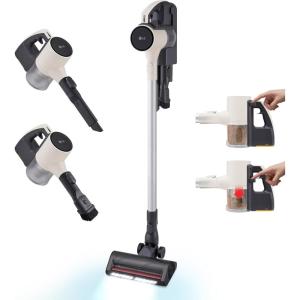 imageLG Cordzero Q3 Cordless Stick Vacuum Cleaner Graphite Color with LED Crevice Tool Auto MultiSurface Detect Dual Floor Max Lite NozzleBeige
