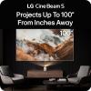 imageLG CineBeam S PU615U 4K UHD Ultra Short Throw Smart Projector Auto Screen Adjustment up to 100 Projection up to DCIP3 154 4500001 Contrast Speakers with Dolby Atmos HDR10 HDMI USB HID